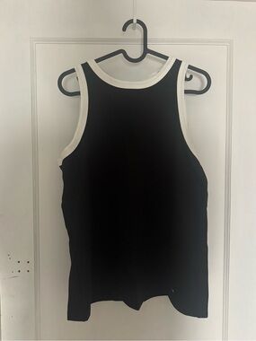 Black Tank Top with White Trim